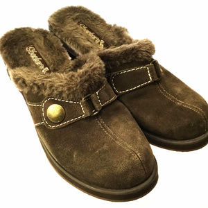 Skechers Cali Women Faux Fur Slip On Mules Sz 6